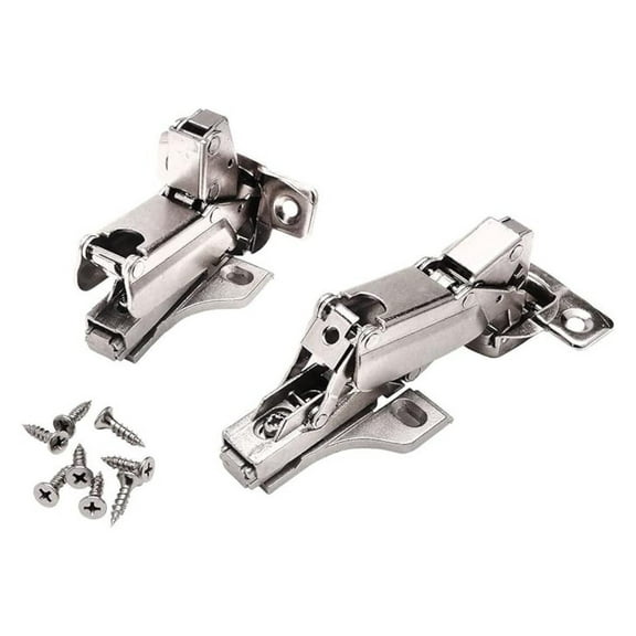 Cabinet Hinges 170 Degree - Concealed Euro Style Screw-On Hinges for Overlay Doors (Pair) - 7/16, 1/2, 5/8 Inch Overlay - Includes Mounting Screws