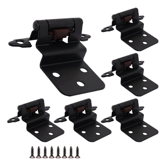 For Kitchen Cabinets Inset 3/8 Inch Cabinet Hinges, 8-Pack, Black Cold Rolled Steel Self-Closing Flush-Face Hinges