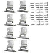 Cabinet Hinges Brushed Nickel for Kitchen Cabinets Doors 8Pcs -1/2" Overlay Variable -Self Closing Kitchen Cabinet Hinges Flush Mount w/Hardware Screws