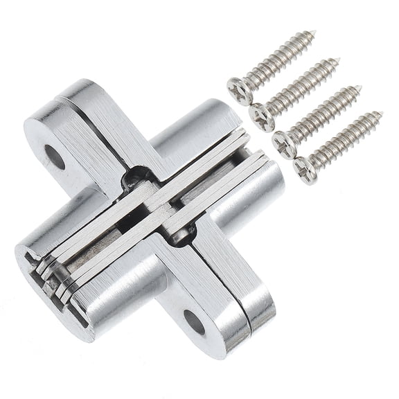 FOMIYES Cabinet Door Hidden Hinge Plated Silver Zinc Alloy Three Dimensional Adjustable for Home