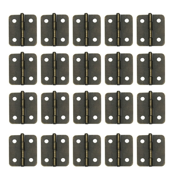 Raindrops Stainless Steel Automatic Self-Closing Spring Hinges for Jewel Cases, Bronze Finish, 20 Hinges with 80 Screws Included