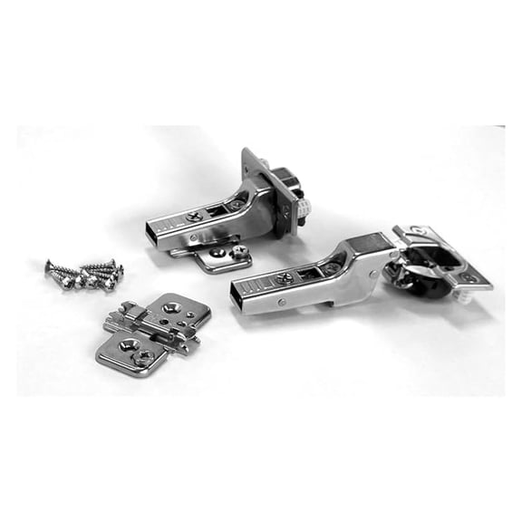 Cabinet Hinges Soft Close - 110 Degree CLIP top OTION - Frameless, Partial Overlay - 8 Pack with Mounting Plates & Screws