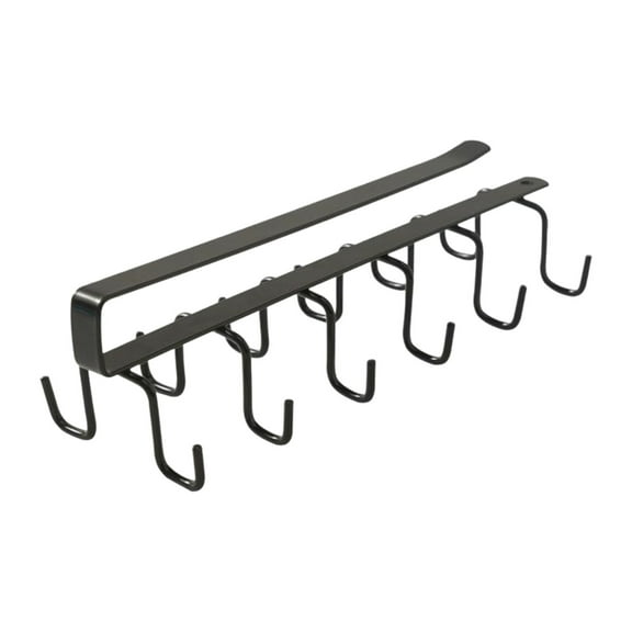Under Cabinet Hook Rack with 12 Hooks, Space Saving Mug and Utensil Holder, Wall Mounted Storage for Pots Spoons and Cooking Tools, Kitchen Organization Solution