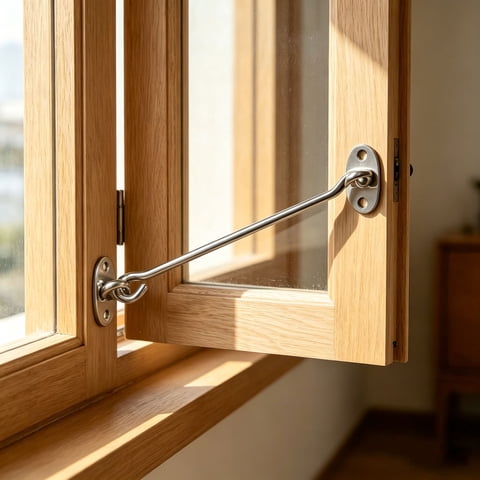 Cabinet Hook, Stainless Steel Window Door Wind Hook with Screws, Heavy Duty Safety Eye for Gate, 3/4/6/8 Inch