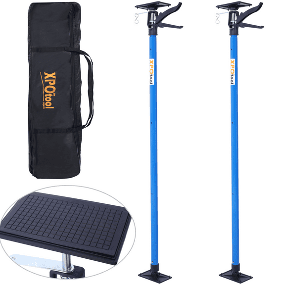 Cabinet Jack for Installing Cabinet Support Rod, Heavy Duty 3rd Hand Support System, Stainless Steel Cabinet Jacksfor Lifting Drywall Cabinet Cargo Bars, 45-114in Adjustable Support Pole 2 Pack