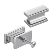 Cabinet Knobs, 10 Pack, 1.42 Inch Zinc Alloy Drawer Pulls Door Handles, Rectangular Kitchen Dresser Solid Knobs, Cupboard Hardware with Screws for Bathroom Closet Cabinets Drawers, Chrome Color