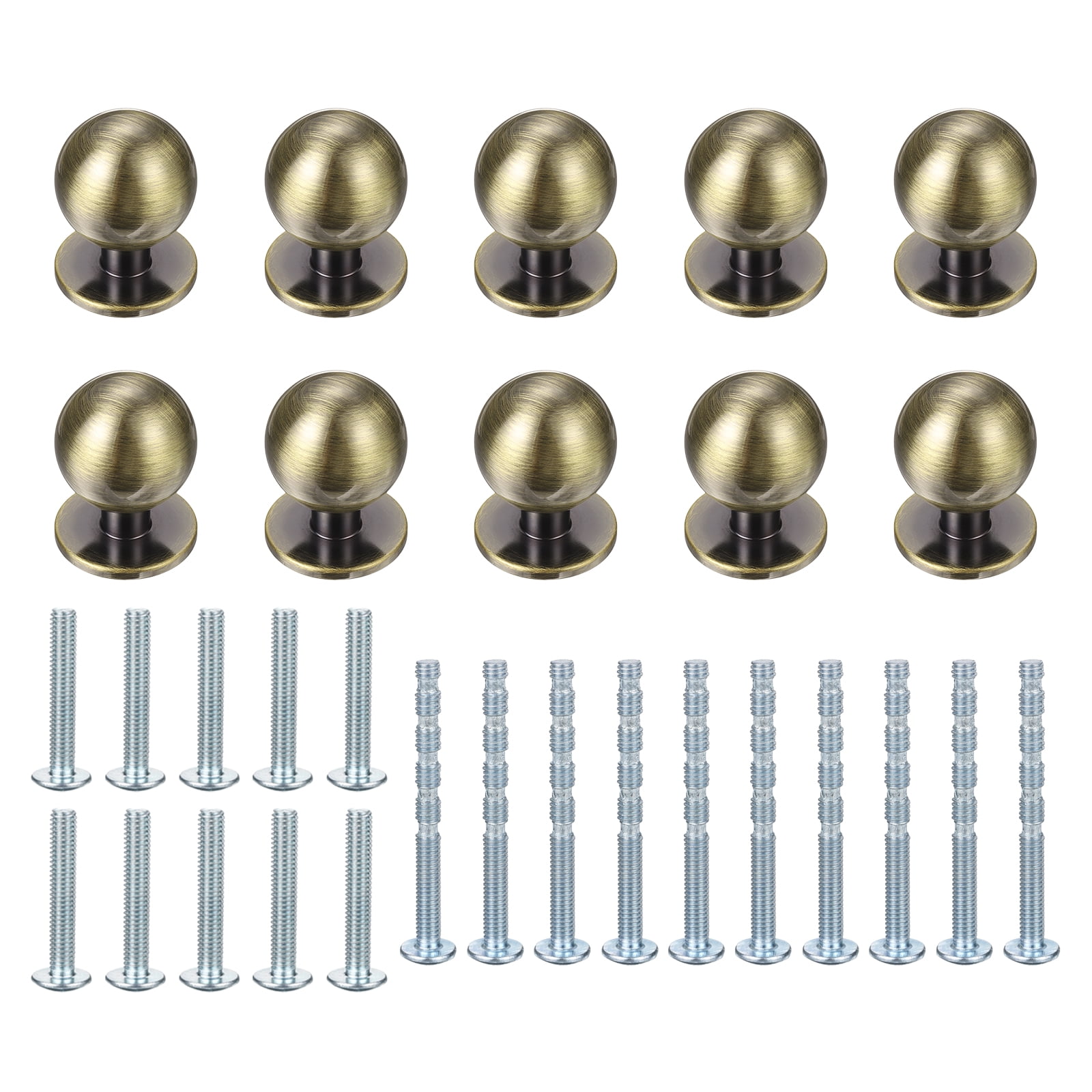 Cabinet Knobs, 10Pcs 15/16" (24mm) Aluminum Round Solid Dresser Drawer Knobs for Modern Kitchen Cabinet Pull Handles Metal Hardware, Champagne Bronze