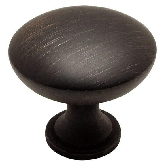 Cabinet Knobs 25 Pack - 1-1/4" Oil Rubbed Bronze Round Cabinet Hardware - Traditional Solid Kitchen Bathroom Cupboard Pulls - 1" Mounting Screws Included