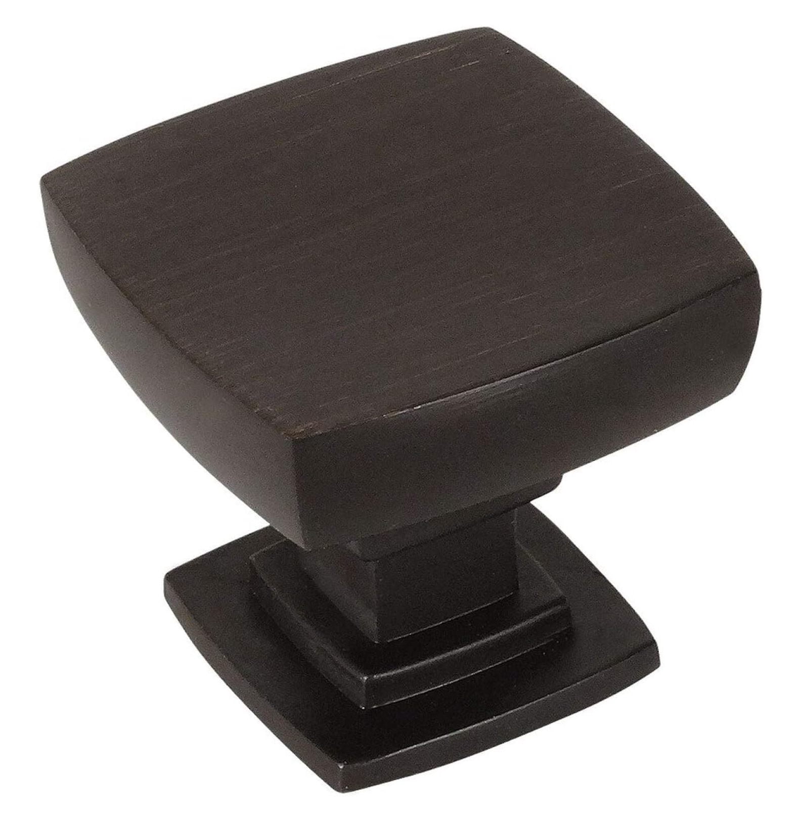 Cabinet Knobs 25 Pack - Oil Rubbed Bronze Square Cabinet Pulls 1-1/8" - Kitchen Bathroom Cabinet Hardware - Contemporary Door Knobs with Mounting Screws