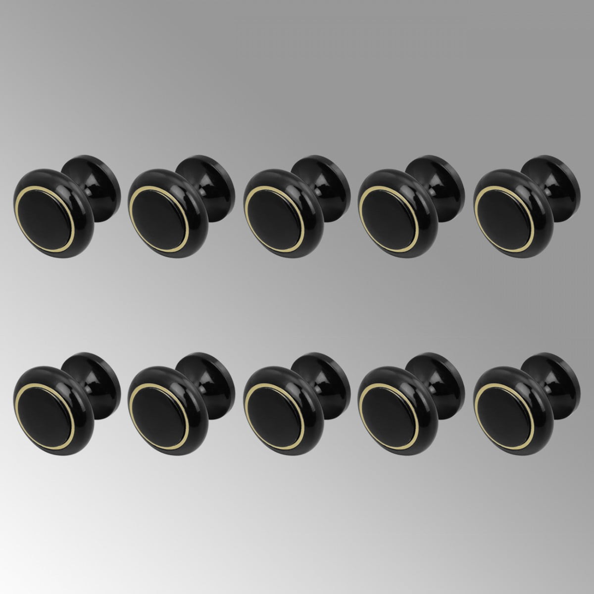 Cabinet Knobs Antique 1" Black Ball Brass Dresser Drawer Knobs Unique Painted Vanity Hardware Knob Pulls Pack of 10 Renovators Supply