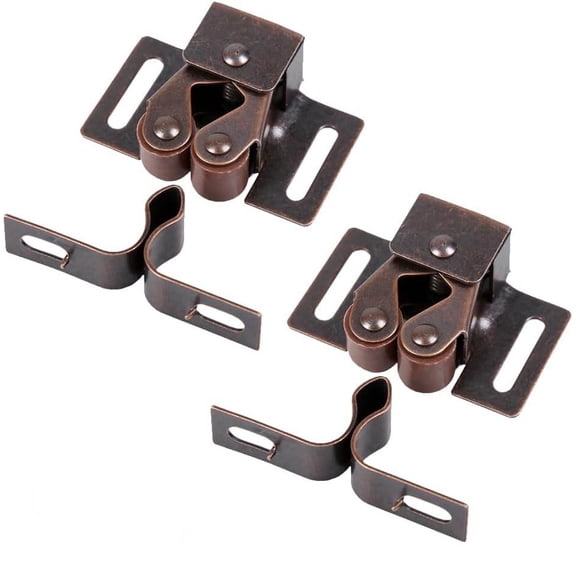 Cabinet Latch Double Roller Catch for Cupboard Closet Cabinet Door, Bronze
