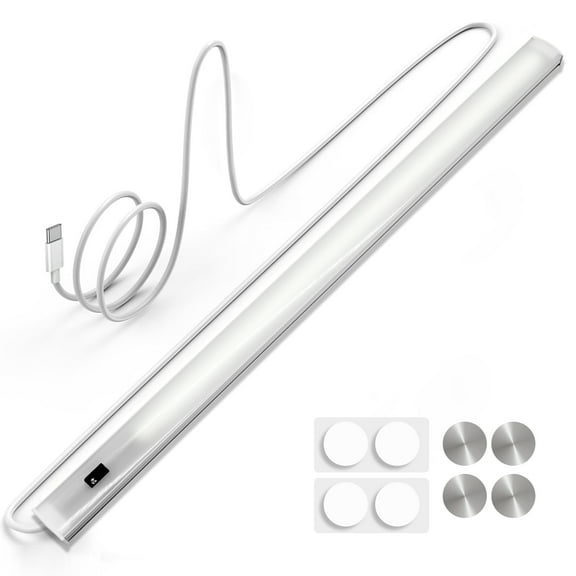 Under Cabinet Led Lighting with Hand Wave, 12 Inch Light Strip Bar, Daylight White 6000K Dimmable in USB Light, Small Thin Led Under Counter Lighting for Kitchen/Room/Shelf/Desk/Display Case
