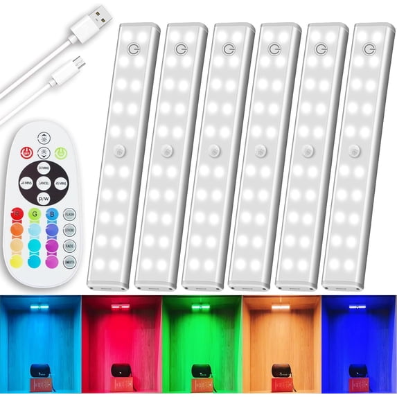 Under Cabinet Lighting Rechargeable Operated LED Closet Lights Dimmable ...