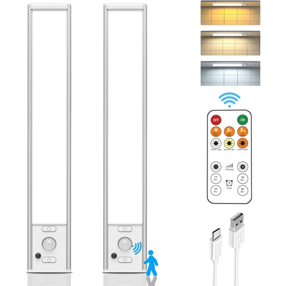Under Cabinet Lights ,Motion Sensor Light Indoor Closet Lights with Remote Control,3 Color Temps,   Operated,Under Counter Lights for Kitchen,Wardrobe,Hallway,Stairs
