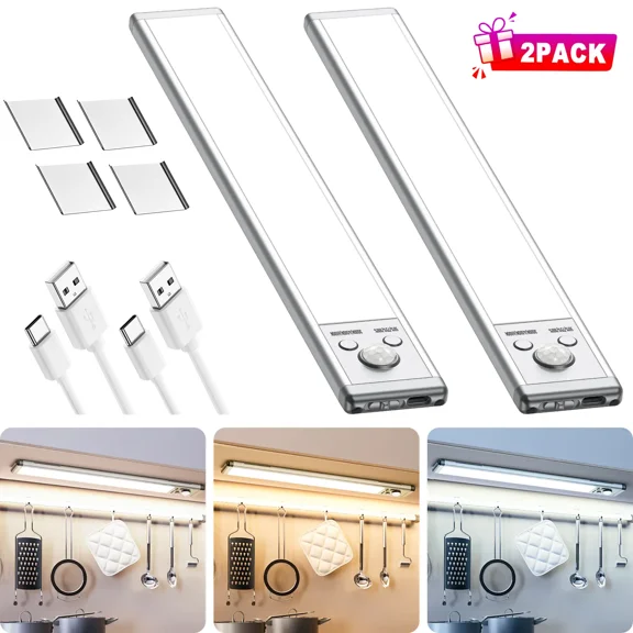 Under Cabinet Lights,Motion Sensor Night Light Indoor,1500mAh USB Rechargeable Light,Magnetic Installation Dimmable Lights for Kitchen,Wardrobe,Pantry, Closet,Bathroom,Stairs,Sink Cabinet,Garage