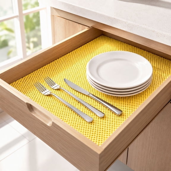 Cabinet Liner, Shelf Liner Non Slip Drawer Mat, PVC Mesh Small Square Grid for Kitchen Cupboard and Shoe Rack Storage