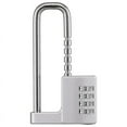 thumbnail image 1 of Cabinet Lock,Combination Padlock,Stainless Steel Gym Locker Lock Code Long Adjustable Shackle Lock for School,Gym Silver, 1 of 8
