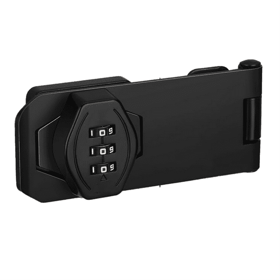 Cabinet Lock Keyless 3-Digit Password Combination Code Hasp Lock Twist Knob Wooden Drawer Cupboard (Black, 4Inch)