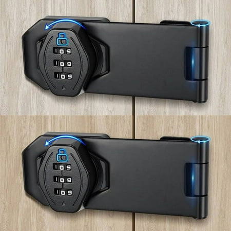 Cabinet Lock Keyless,3-Digit Password Hasp Locks - Cabinet Locks with Combination - 90/180 Degree Slide Latch Gate Locks for Small Doors,Cabinets,Barn Door,Closet,Garden,Fence(1PCS)