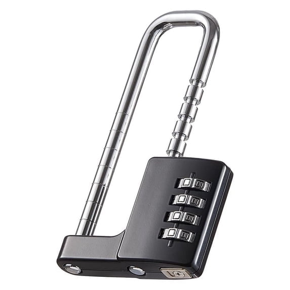 Cabinet Lock Work Length 1.6In to 3.8In Combination Padlock,Stainless Steel Gym Locker Lock Code Long Adjustable Shackle Lock for Outdoor, School, Gym, Sports lockers, Fences