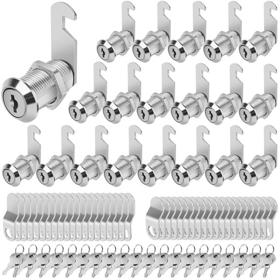 Cabinet Locks 20 Pack 1-1/8 Inch Zinc Alloy RV Storage Drawers Mailbox Toolbox Replacement