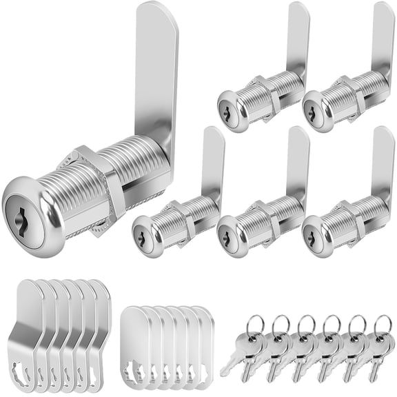 Cabinet Locks 6 Pack 1-1/2 Inch Zinc Alloy Hardware for RV Tool Box Drawer