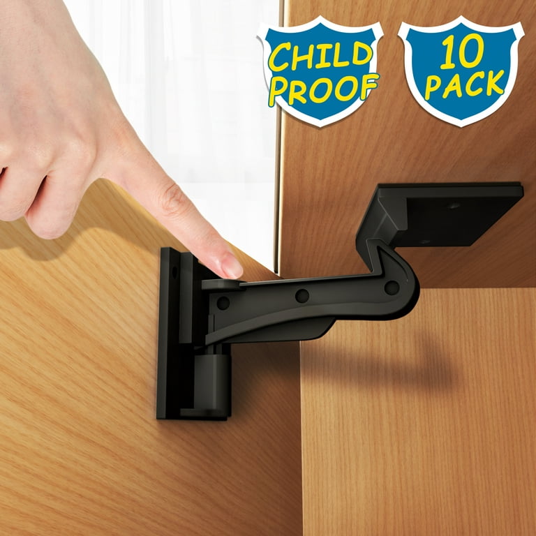  10 Pack Child Proof Cabinet Locks, Upgraded Child