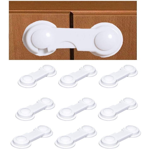 Cabinet Locks for Baby, Child Proof Locks to Ensure Safety in the Home, 10 Pieces White, Designed for Easy Adult Access and Child Restriction