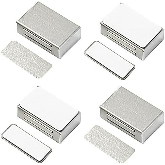 Cabinet Magnetic Catch Adhesive Jiayi 4 Pack Magnetic Door Catch Strong Cabinet Door Magnet Latch Stainless Steel Kitchen Magnetic Latch for Cupboard Magnetic Closure Closet Door Closing for Drawer