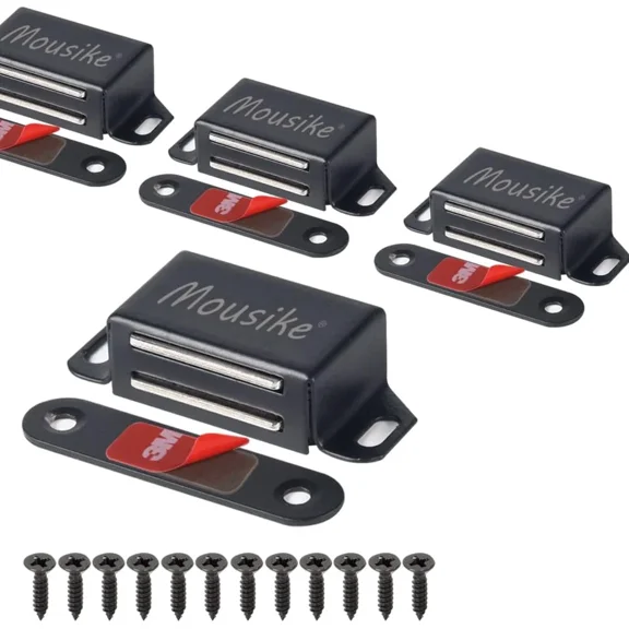 Cabinet Magnets 30Lb Black Door Magnets With Strong Magnetic For Kitchen Cupboar