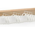 thumbnail image 1 of Under Cabinet Mug Hanger Set of 3 - Metal Hooks Coffee Cup Holder With 12 Hooks - Simple Organizer for Cabinet Shelf - Modern Storage Display Rack for Kitchen Coffee Bar, White, 1 of 11