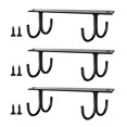 thumbnail image 1 of Under Cabinet Mug Rack, Rustic Mug Organizer Rack Cup Holder Under Shelf 12 Hanging Hooks Rack for Mugs, Coffee Cups and Kitchen Utensils Display (Black-3 Pack-12 Hooks), 1 of 7