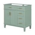 thumbnail image 1 of [Cabinet Only] 36" Bathroom Vanity with Featuring Two Soft Close Doors and Four Drawers, Bathroom Cabinet with Solid Wooden Frame, Green(Sink not Included), 1 of 8
