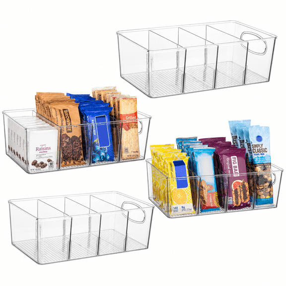 Cabinet Organizer 10.5"L x 6"W x 3.5"H 4 Sections Pantry Kitchen Storage