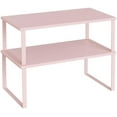 thumbnail image 1 of Cabinet Organizer Shelf, Set of 2 Kitchen Counter Shelves, Kitchen Storage, Spice Rack, Stackable, Expandable, Metal and Engineered Wood, Jelly Pink UKCS025S01, 1 of 7