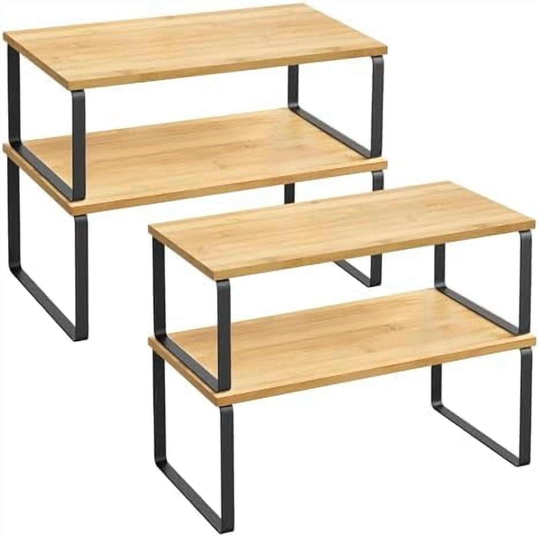 Cabinet Organizer Shelf, Set of 4 Kitchen Counter Shelves, Kitchen ...