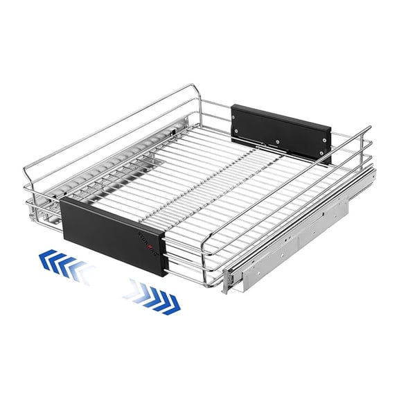 Cabinet Organizer Slide Out, Expandable Kitchen Cabinet Drawers, Heavy Duty Plated Wire Shelf, Adjustable 12.5-20.2" Wide x 17.3" Deep