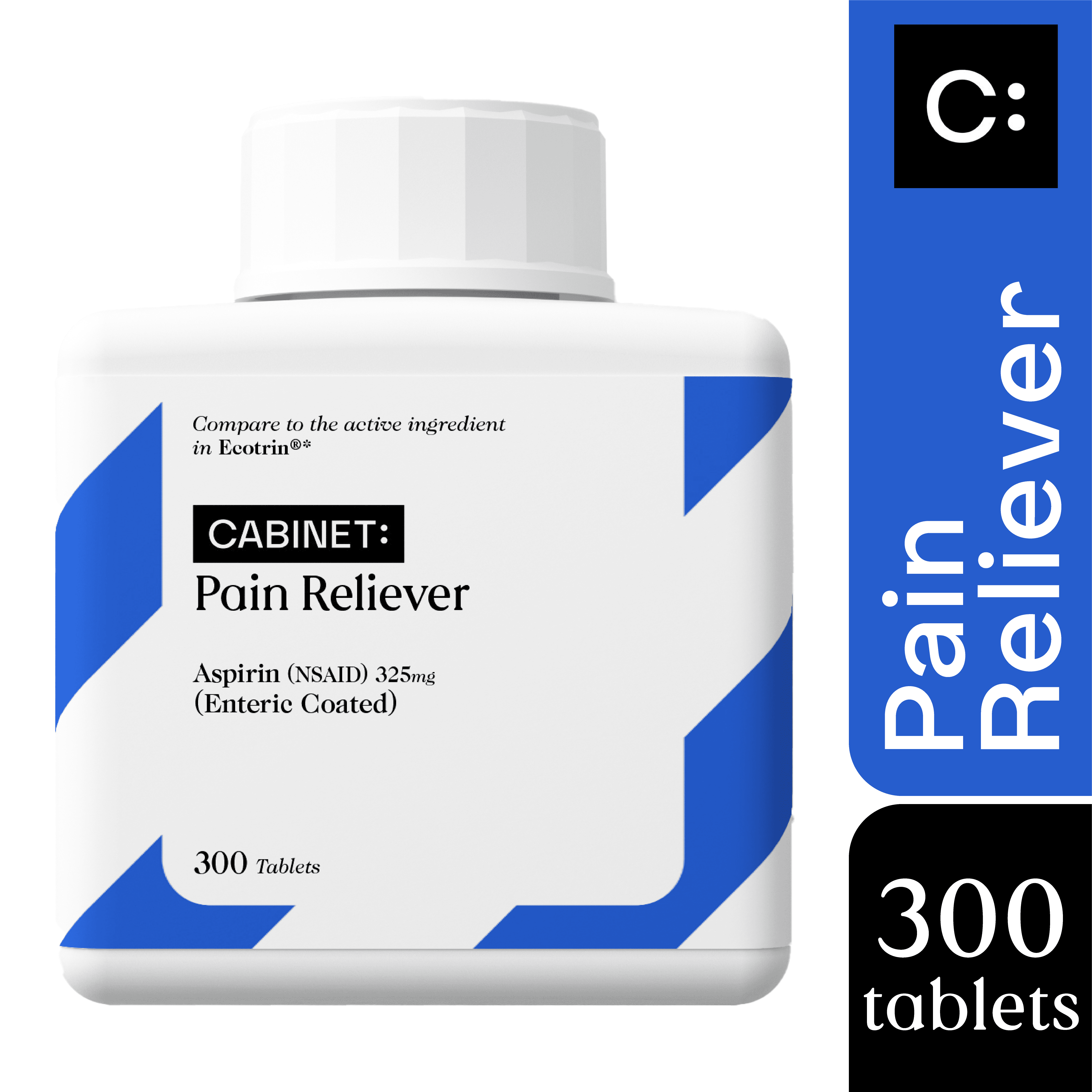 Pain Reliever, Enteric Coated Aspirin, 325mg, 300 Ct