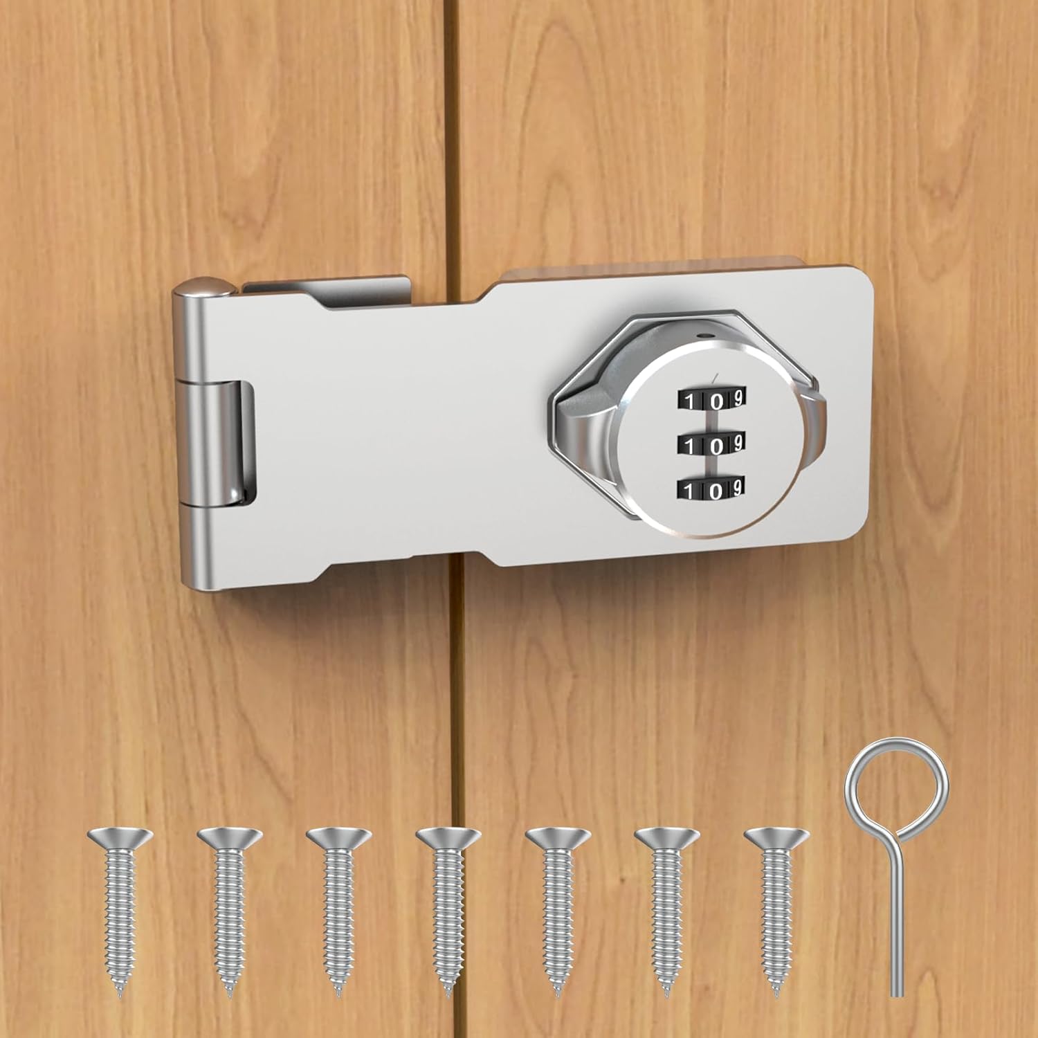 Password Hasp Lock, Keyless Lock with Screws,