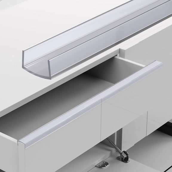 Cabinet Protector Edge Guard - Slip-On Plastic Edge Guard, Edge Protectors for Kitchen, Drawer Fronts, Desks and Shelves, Clear