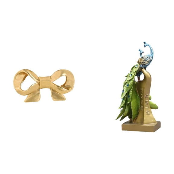 Cabinet Pull Bowknot Furniture Handle Peacock Statue Elegant Brass Construction for Bedroom Kitchen Living Room