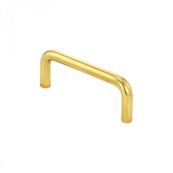 Cabinet Pull Bright Solid Brass Plain 3" | Renovator's Supply