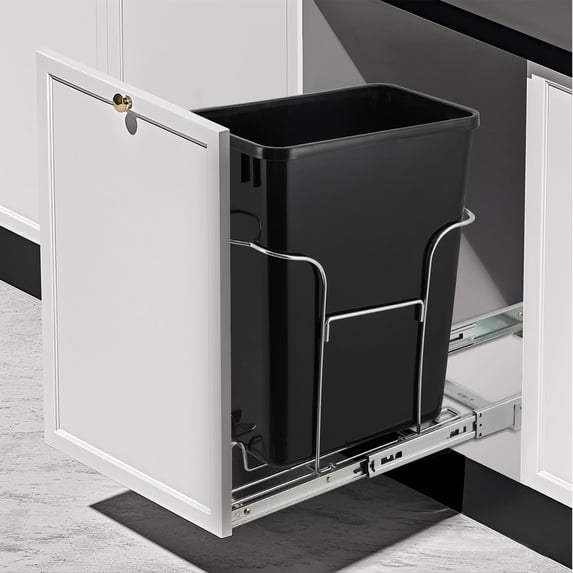 Medical Slider Racks Cabinet Pull-Out Trash Can, Stainless Steel Slide-Out Trash Can Rack ...