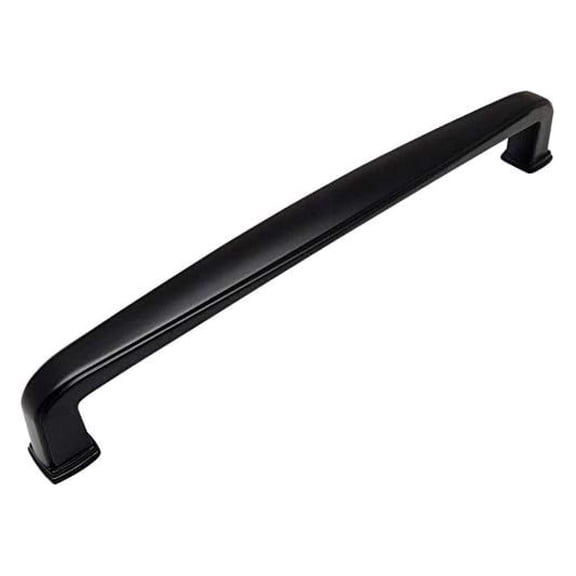 Cabinet Pulls 10 Pack - 7-1/2 Inch Flat Black Handles - Modern Kitchen & Bathroom Cabinet Hardware - 192mm Hole Centers - 8-1/16 Inch Length