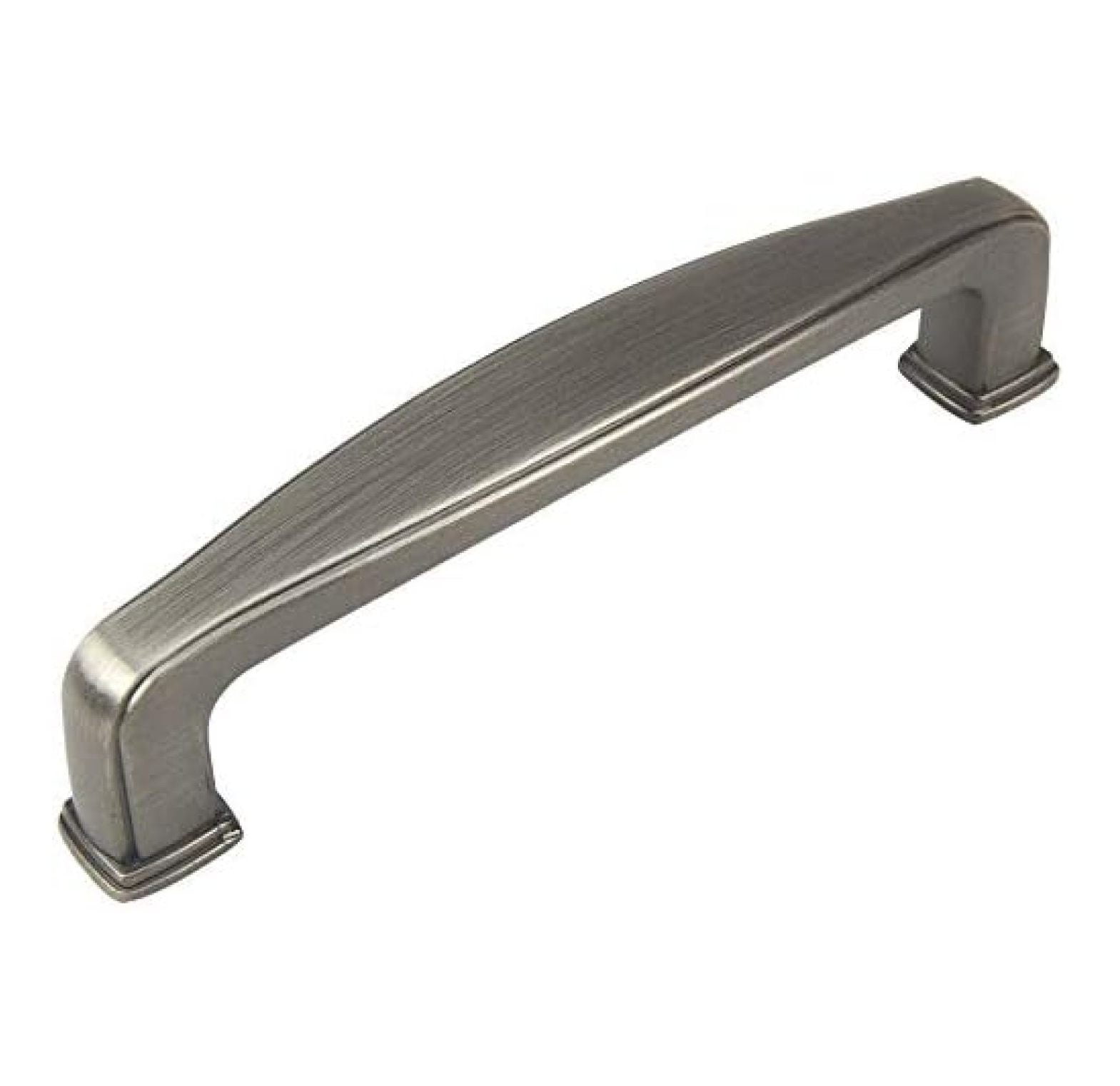 Cabinet Pulls 10 Pack - Antique Silver Handles 3-1/2 Inch Hole Centers - Modern Drawer Pulls for Kitchen Bathroom Furniture Hardware - 4 Inch Length