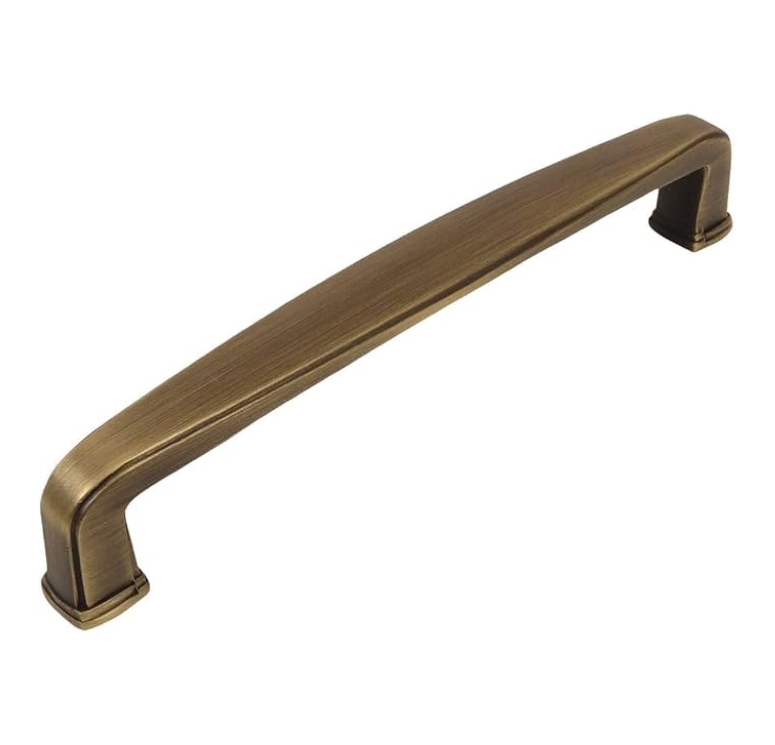 Cabinet Pulls 5 Inch - Brushed Antique Brass Handles 5 Pack - 128mm Hole Centers Modern Kitchen Bathroom Cabinet Hardware - 5-9/16" Length
