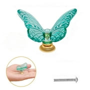 Cabinet Pulls Cabinet Handles Cabinet Knobs Butterfly Dresser Pulls, Clear Drawer Knobs Cabinet Knobs Bathroom Door Knobs Green