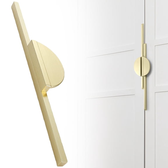 Cabinet Pulls Ecohintz Modern Brushed Semi-Circular Cabinet Pulls (Pair) - Extra Long Aluminum Handles for Drawer, Wardrobe & Kitchen Cupboard - Gold Zinc Alloy, Semicircular Handles