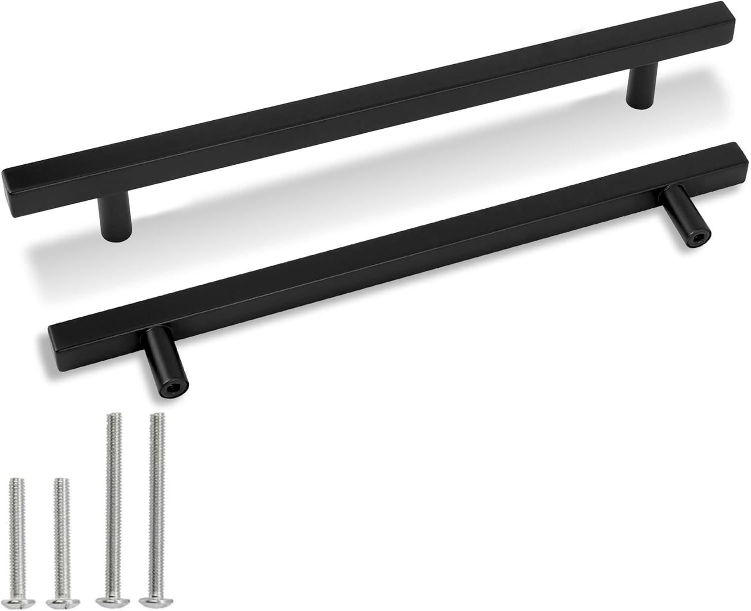 Cabinet Pulls Matte Black Cabinet Handles Square Drawer Pulls, 2 Pack 7 ...