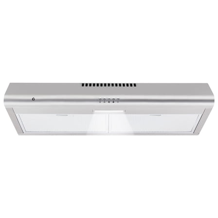 Under Cabinet Range Hood - 30 Inch, 100 CFM, 3-Speed, Ducted/Ductless Convertible, Stainless Steel Kitchen Exhaust Hood with LED Lights, Low Noise & Easy Installation